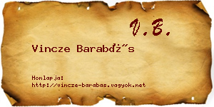 Vincze Barabás névjegykártya